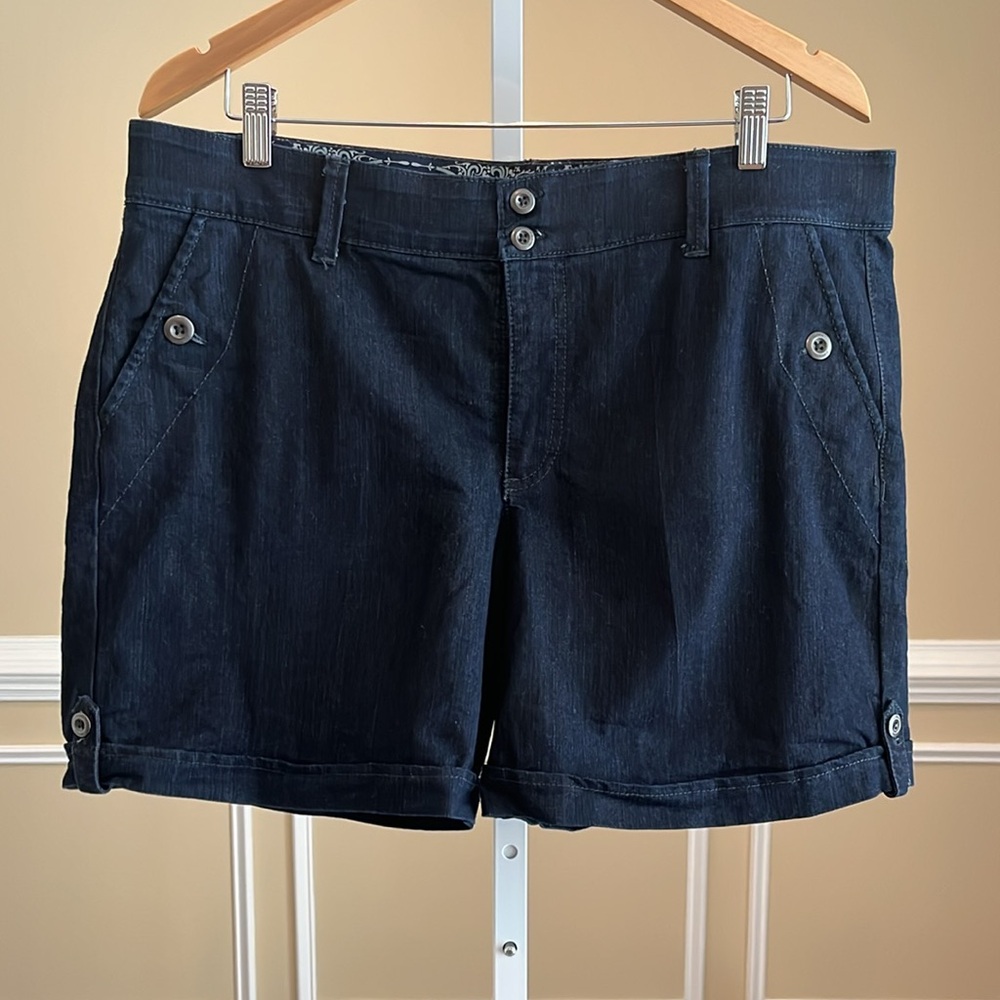 Goria Vanderbilt Dark Denim Shorts Size 14